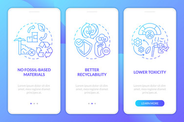 bio based materials pros blue gradient onboarding vector image