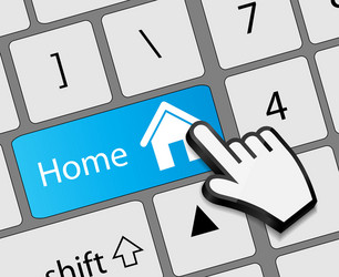 keyboard home button with mouse hand cursor vector image
