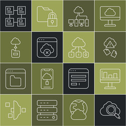 set line search cloud computing monitor vector image