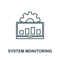 system monitoring icon line style element from vector image
