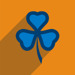 flat web icon with long shadow clover vector image