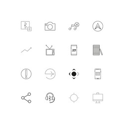 internet of things simple linear icons set vector image