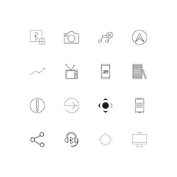 Internet of things simple linear icons set vector