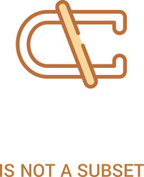 is not a subset concept 2 colored icon simple vector image