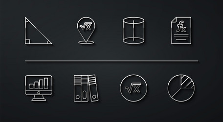 set line triangle math computer monitor vector image