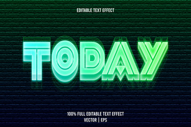 today editable text effect 3 dimension emboss vector image