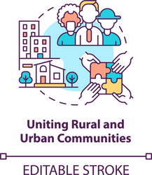 Uniting rural and urban communities concept icon Vector Image