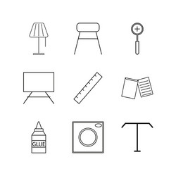 design elements linear icon set simple outline vector image