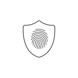 fingerprint inside shield biometric safe scan vector image
