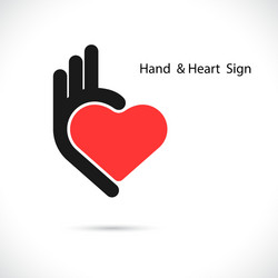 Heart & Hand Abstract Shape vector image