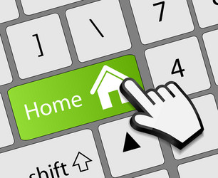 keyboard home button with mouse hand cursor vector image