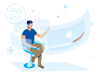 man using augmented reality technology vector image