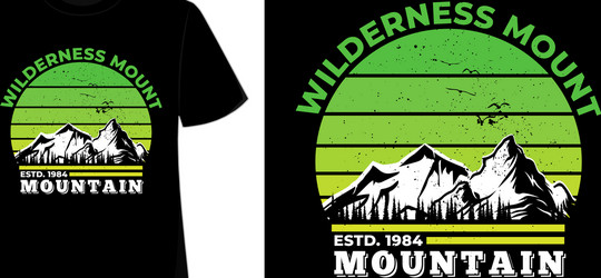 Retro Mountain Wilderness T-Shirt Vector Image