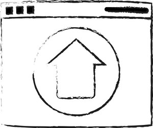 website or tab with upwards arrow icon image vector image