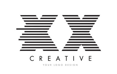 Xx x zebra letter logo design with black Vector Image