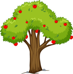 Apple tree icon cartoon red fruit plant Royalty Free Vector