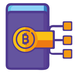 bitcoin blockchain secure digital payment icon vector image