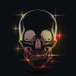 Pixel human skull isolated Royalty Free Vector Image