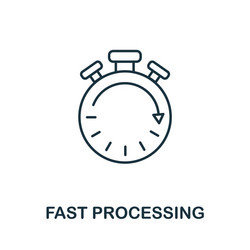 fast processing icon line style element from data vector image