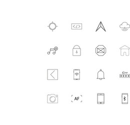 internet of things simple linear icons set vector image