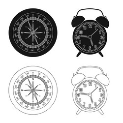isolated object of clock and time logo set vector image