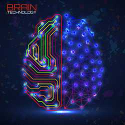 left right human brain concept logic part vector image