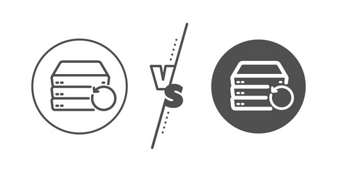 recovery server line icon backup data sign vector image