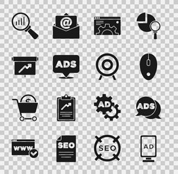 set advertising computer mouse browser setting vector image