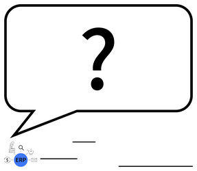 speech bubble with question mark and erp system vector image