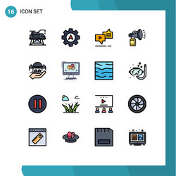 user interface pack 16 basic flat color filled vector image