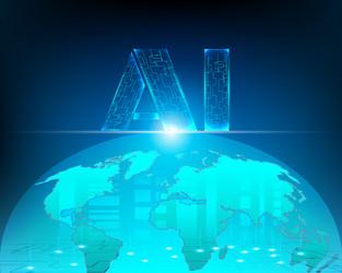 ai world map cyber internet network connection vector image