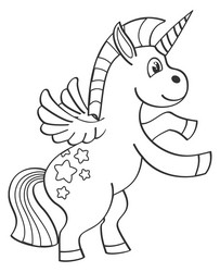 fantasy unicorn character magic fairytale line Vector Image