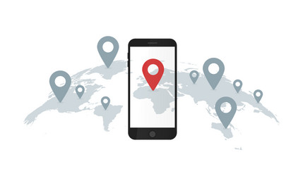 Geolocation and Map App vector image