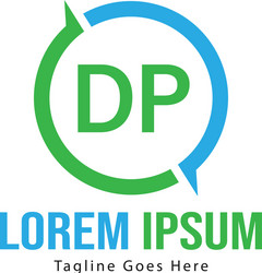 initial dp logo template with modern frame vector image