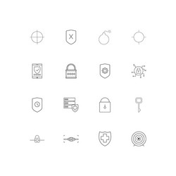 internet security linear thin icons set outlined vector image