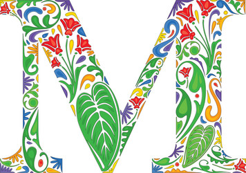 Floral m Royalty Free Vector Image - VectorStock