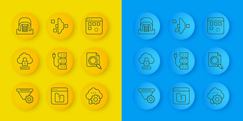 set line filter setting cloud computing lock vector image