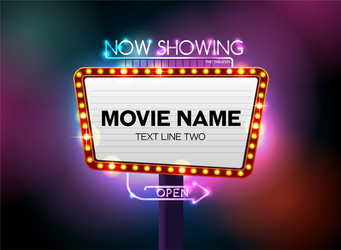 theater sign and neon light vector