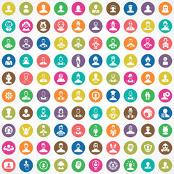 avatar 100 icons universal set for web and ui vector image