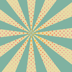 background with retro rays and red dots vector image