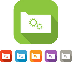 color set of flat folder with gear wheels vector image