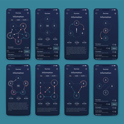 different ui ux gui screens and flat web icons vector image