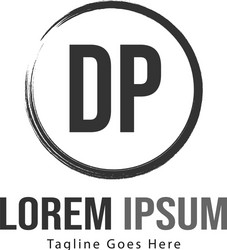 initial dp logo template with modern frame vector image