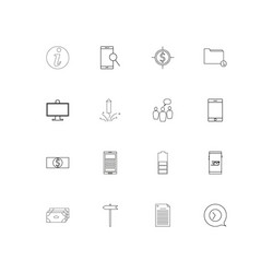 internet of things simple linear icons set vector image