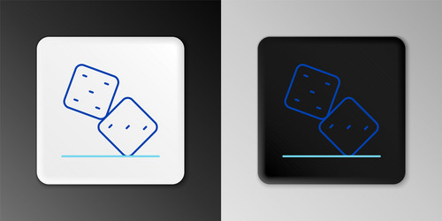 line game dice icon isolated on grey background vector image