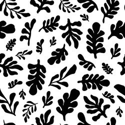 seamless botanical pattern with abstract leaves vector image