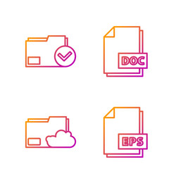 set line eps file document cloud storage text vector image