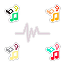 set of color label design collection sound vector image