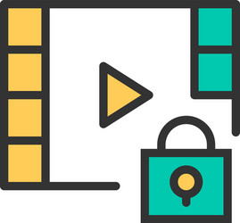 video player icon design interaction vector image