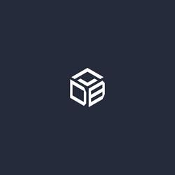 db initial hexagon logo design vector image
